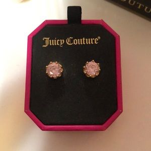 Juicy Couture pink crown stud earrings